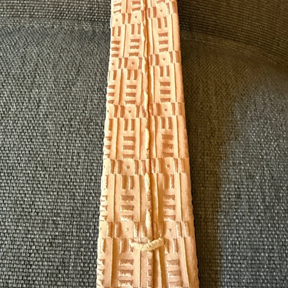 NWOT Domenics Vacca Silk Woven Seven Fold Handmade Necktie. Peach Color.